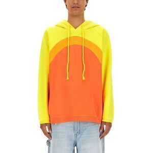 ERL Colorblock Knit Hoodie Men ORANGE Sweaters & Cardigans